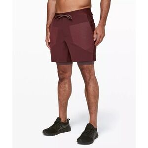 Lululemon Barry's Stronger as One Lined Shorts 7" Crimson Men's Size Medium EUC